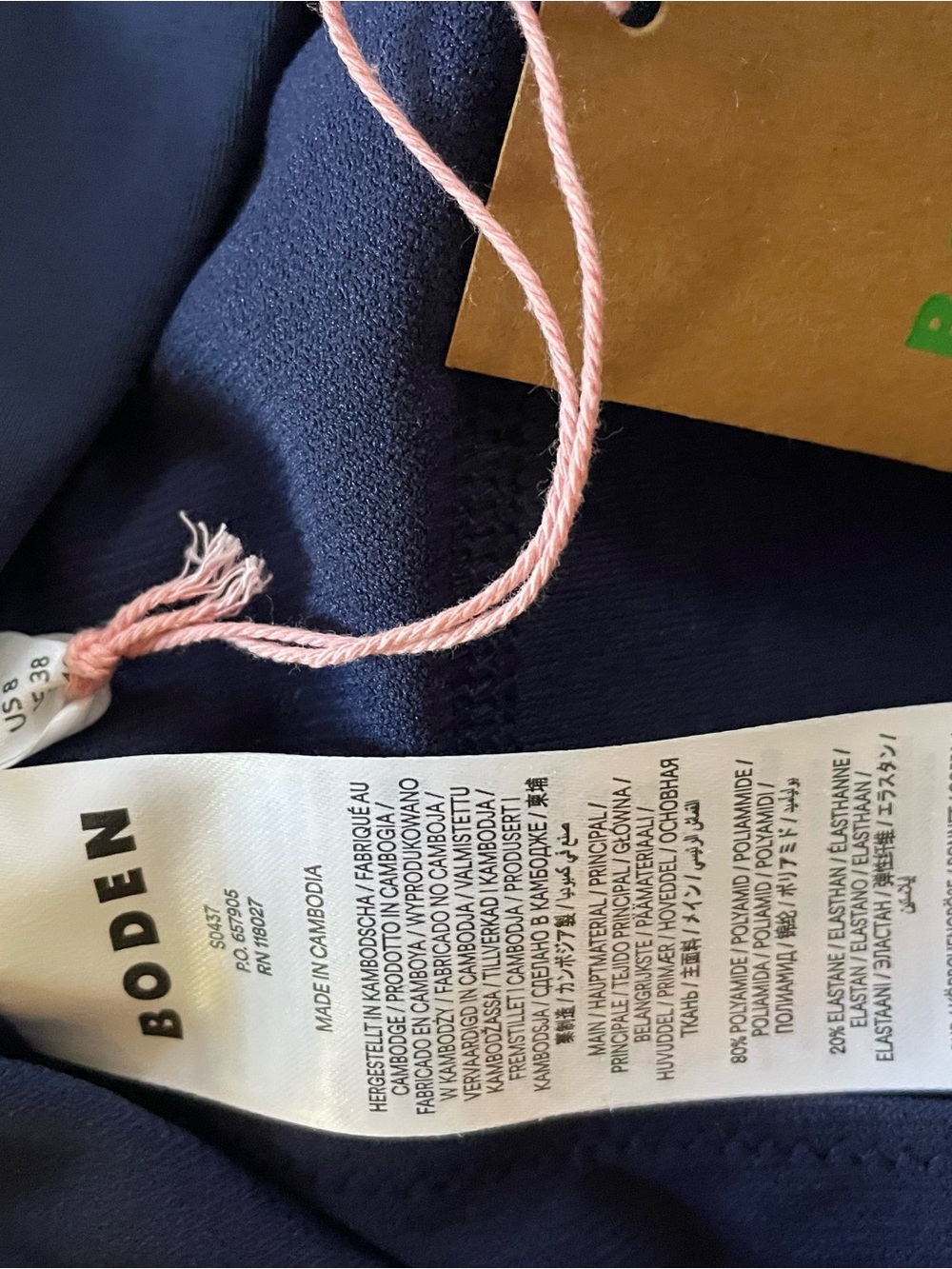 NWT Boden Navy One-Piece Swimsuit with Multicolor Parrot Print - Picture 3 of 5